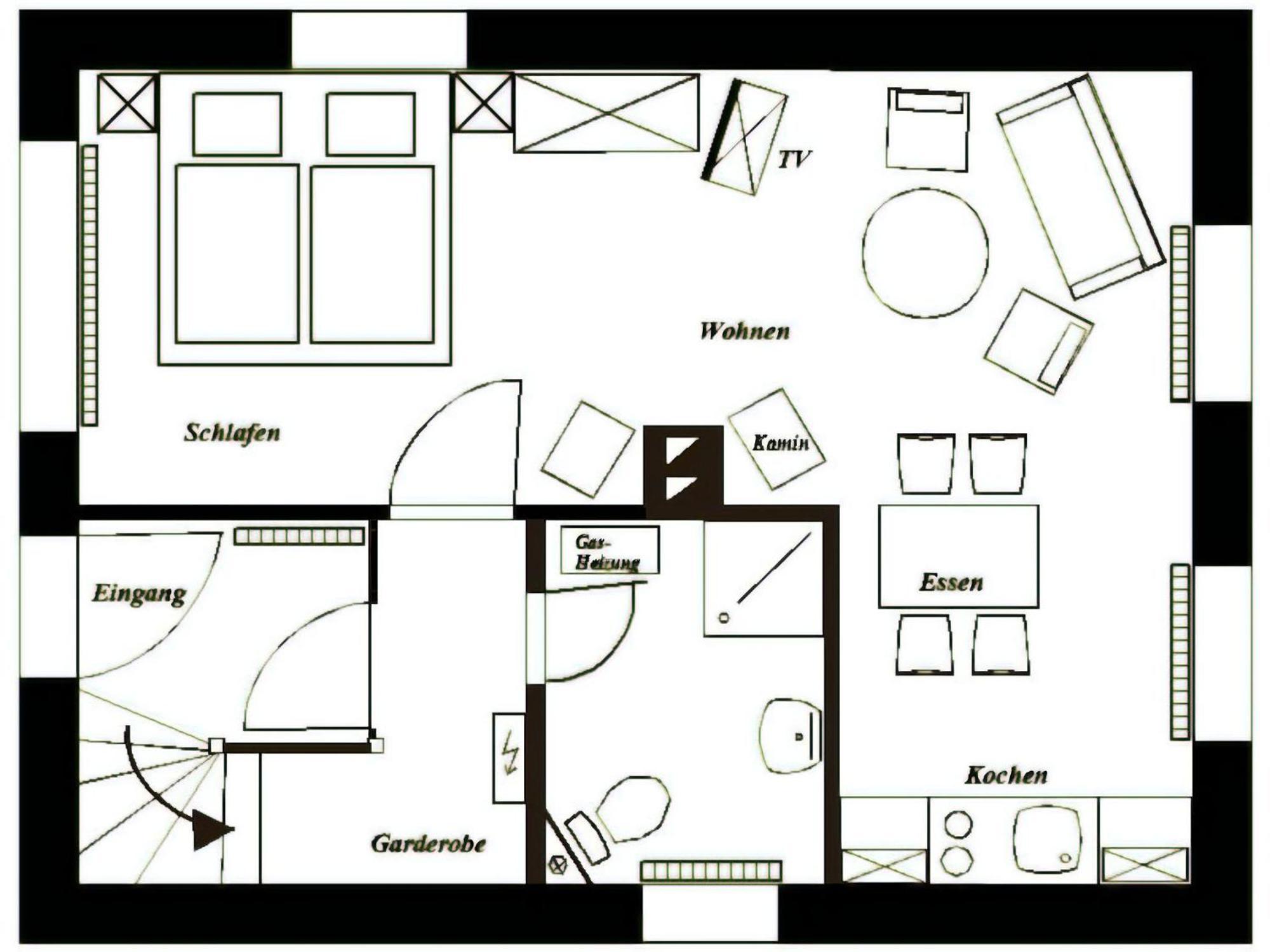 Gemuetliche Einraumwohnung Im Erdgeschoss Mit Doppelbett Und Kaminofen เบนเนคเคนสไตน์ ภายนอก รูปภาพ